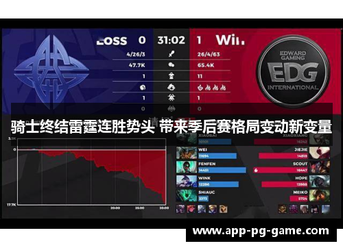 骑士终结雷霆连胜势头 带来季后赛格局变动新变量